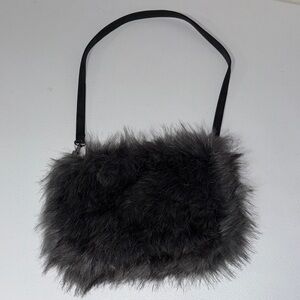 Unique furry grey purse